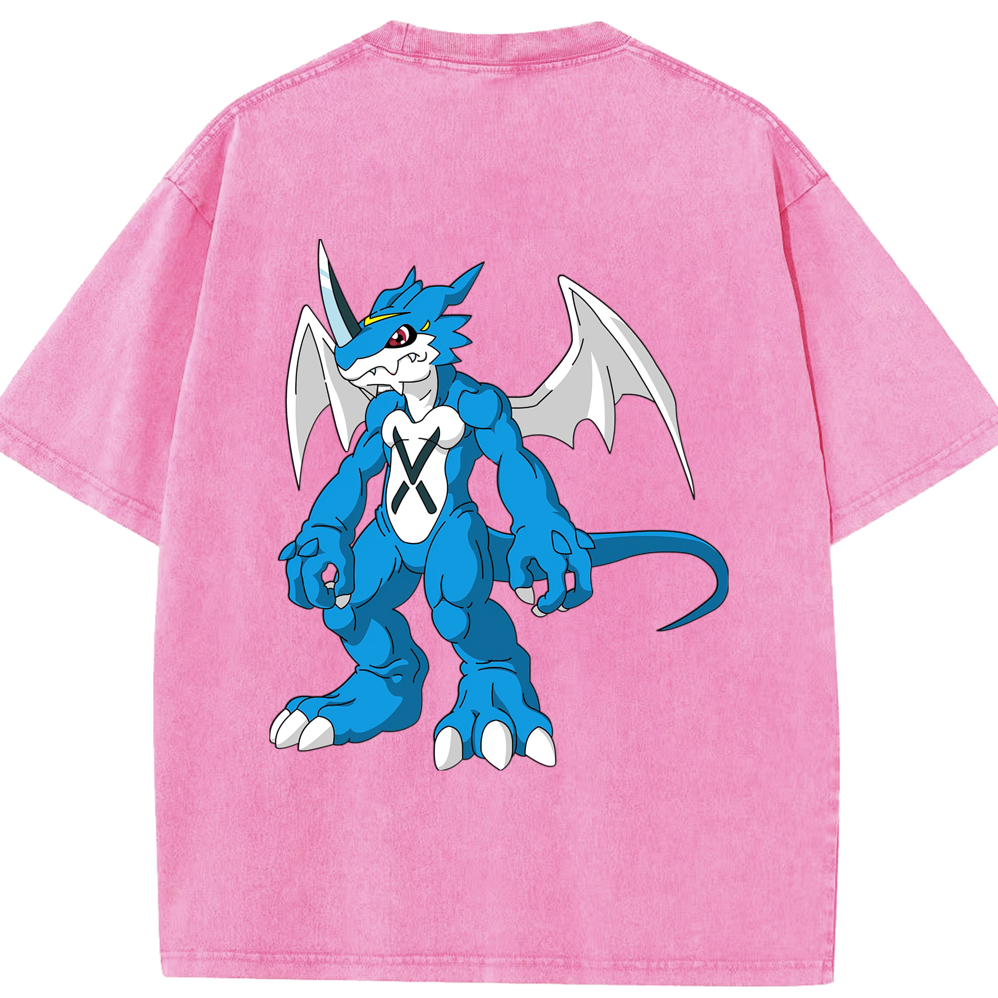 （画像用） Digimon デジタルモンスター/デジモン 綿100% ヴィンテージ風 半袖Tシャツ（背面プリント）
